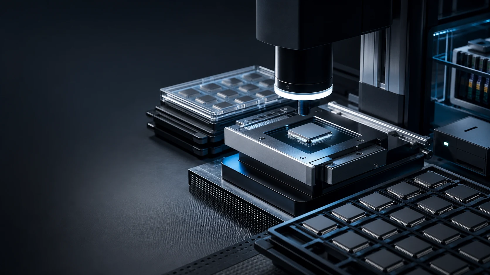 Electronic components undergoing careful quality inspection